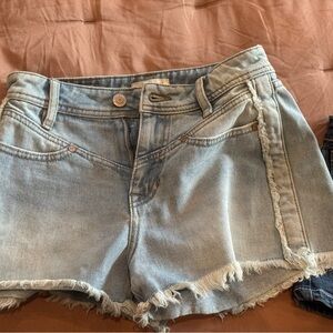 Denim Frayed Hem Women's Shorts